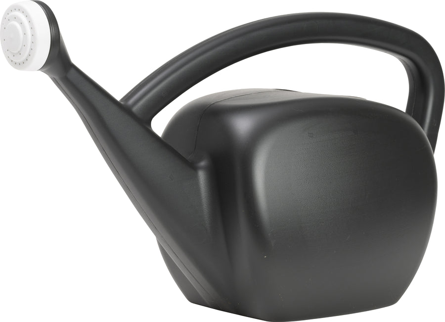 Novelty Mid-Mod Plastic Watering Can, Black, 2 gal Cap - Watering Cans