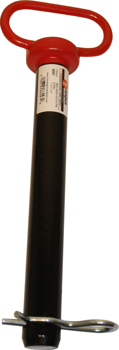 Henssgen Red Head Hitch Pin, Zinc, 1x7 1/2 in - Hitch Pins and Linch Pins