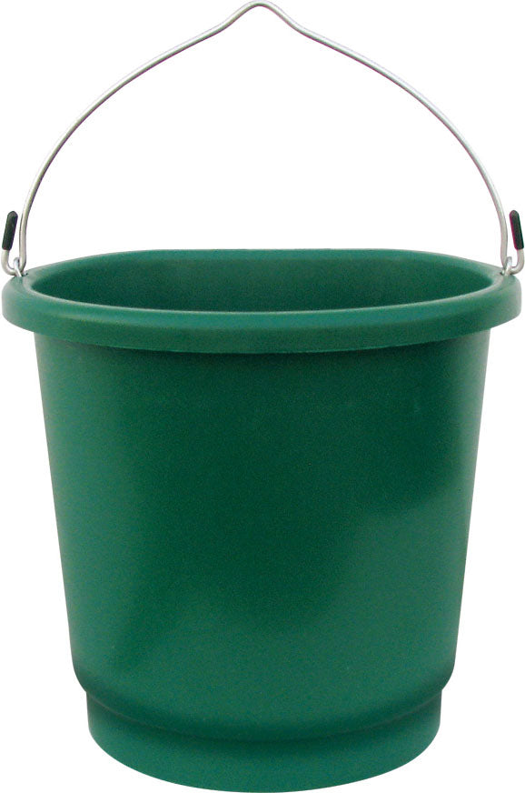 Farm Innovators Heated Flatback Plastic Bucket, Green, 3 gal-70 Watt - Heated Buckets