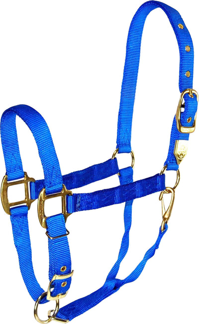 Hamilton Adjustable Chin Halter W/Snap, Blue, LG