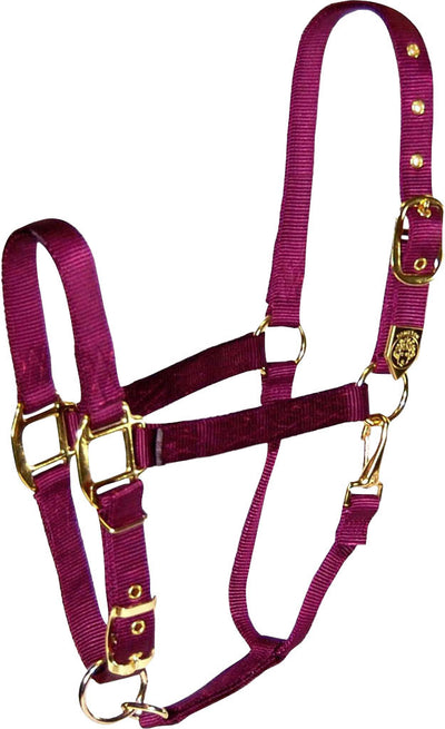 Hamilton Adjustable Chin Halter W/Snap, Wine, Avg