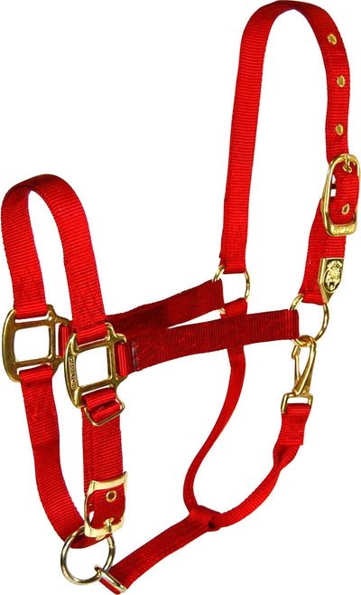 Hamilton Adjustable Chin Halter W/Snap, Red, SM