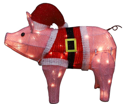 Hometown Holidays 58711 Prelit 3D Mesh Pig