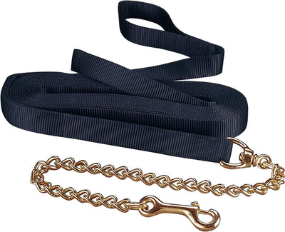 Hamilton Single Thick Lunge Line W/Chain, Black, 26 ft - Lungeing Supplies