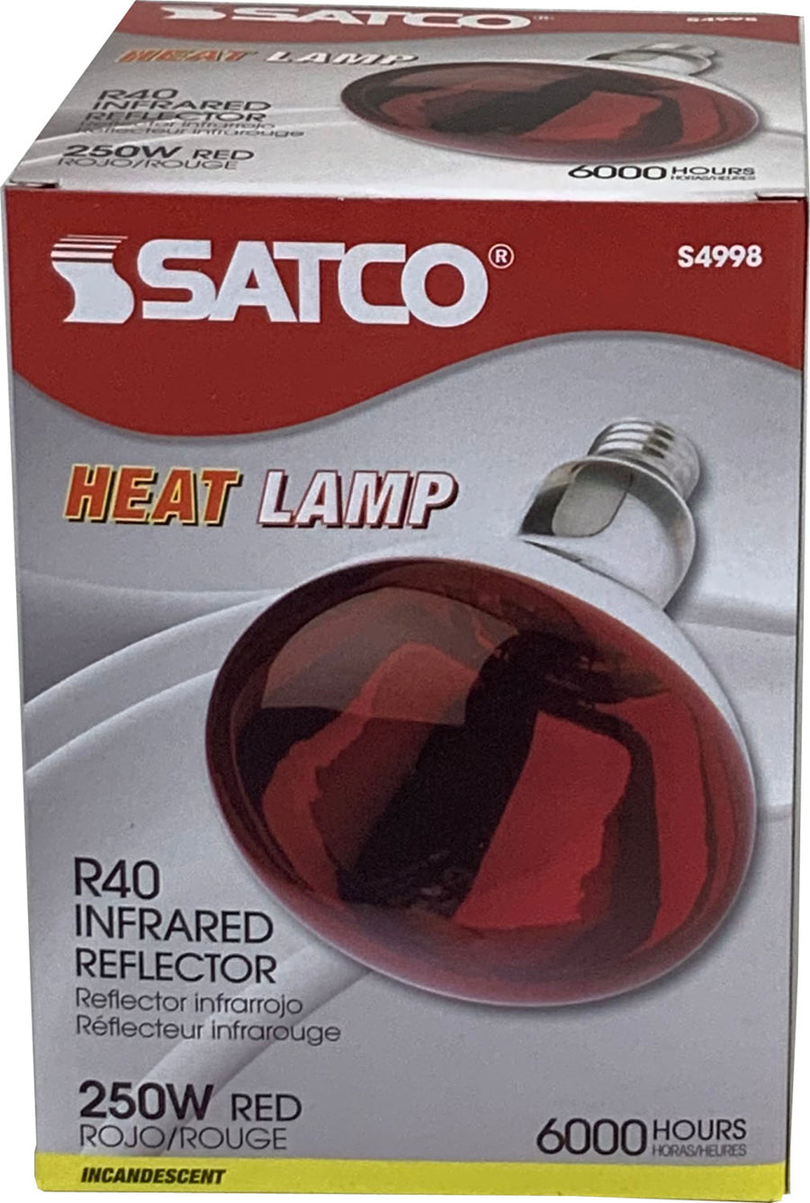 Satco Heat Lamp Bulb, Red, 250 Watt - Lamps