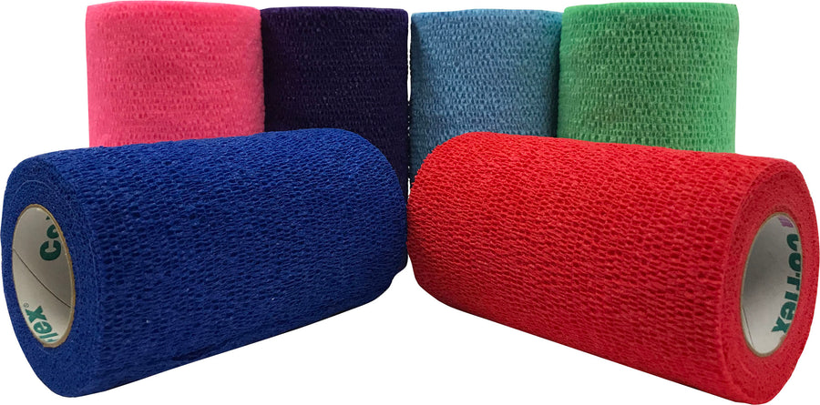 Coflex-Vet Cohesive Bandage, Assorted Neon, 4 in x 5 yd - Cohesive Bandages