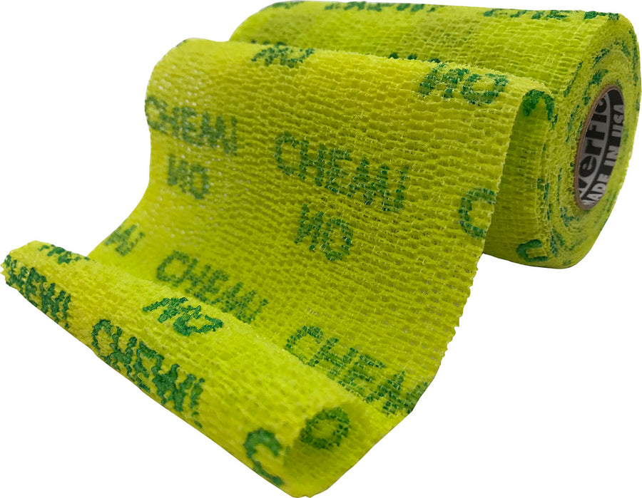 Powerflex Cohesive Bandage Bitter No Chew, Yellow, 4 in x 5 yd - Cohesive Bandages