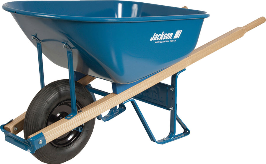 Jackson Steel Wheelbarrow for Contractors, Blue, 6 Cf - Wheel Barrows