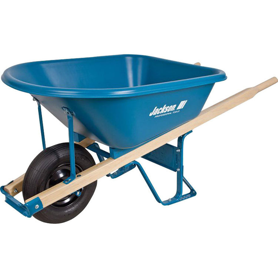 Jackson Poly Wheelbarrow for Contractors, Blue, 5 3/4 Cf - Wheel Barrows