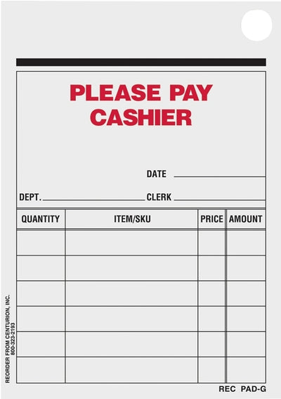 Centurion REC PAD-G Sales Slip Receipt Pad