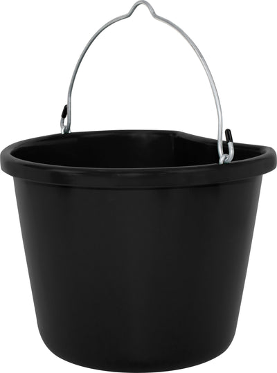Fortiflex Economy Flat Back Bucket, Black, 20 qt - Buckets Flatback