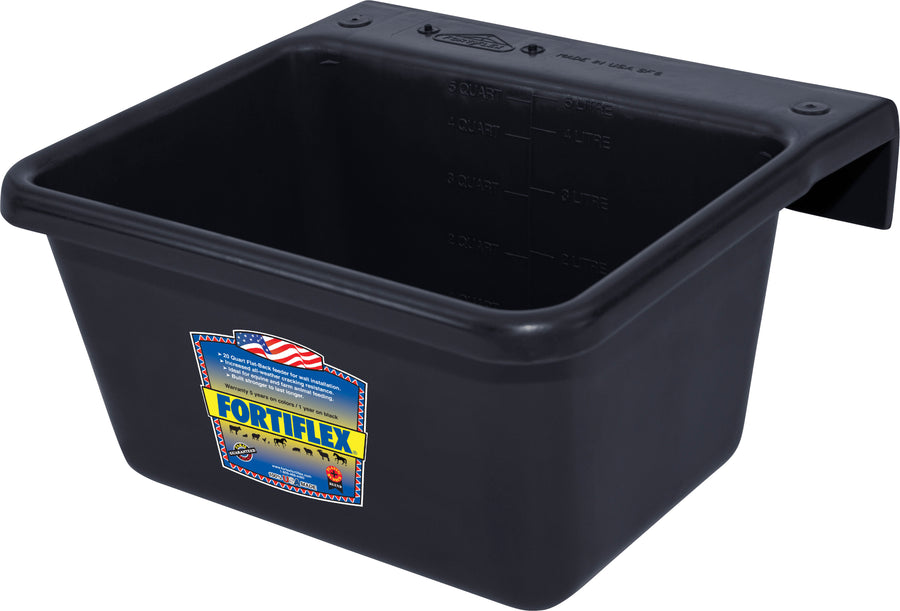 Fortiflex Over the Fence Feeder, Black, 6 qt - Buckets Over the Fence