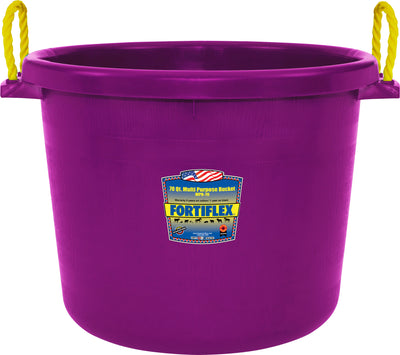 Fortiflex Multi-Purpose Bucket, Purple, 70 qt - Tubs