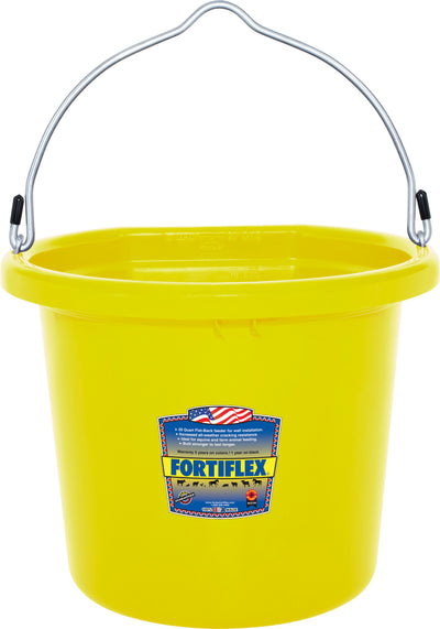 Fortiflex Flat Back Bucket, Mellow Yellow, 20 qt - Buckets Flatback