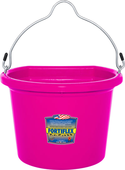 Fortiflex Flat Back Bucket, Hot Pink, 8 qt - Buckets Flatback