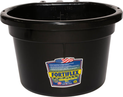 Fortiflex Round Over the Fence Pail, Black, 8 qt - Buckets Over the Fence