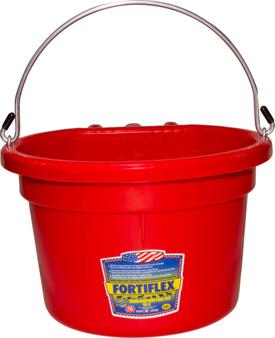 Fortiflex Round Over the Fence Pail with Handle, Red, 8 qt - Buckets Over the Fence
