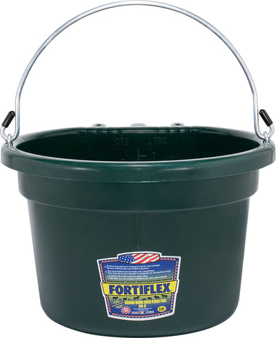 Fortiflex Round Over the Fence Pail with Handle, Hunter, 8 qt - Buckets Over the Fence