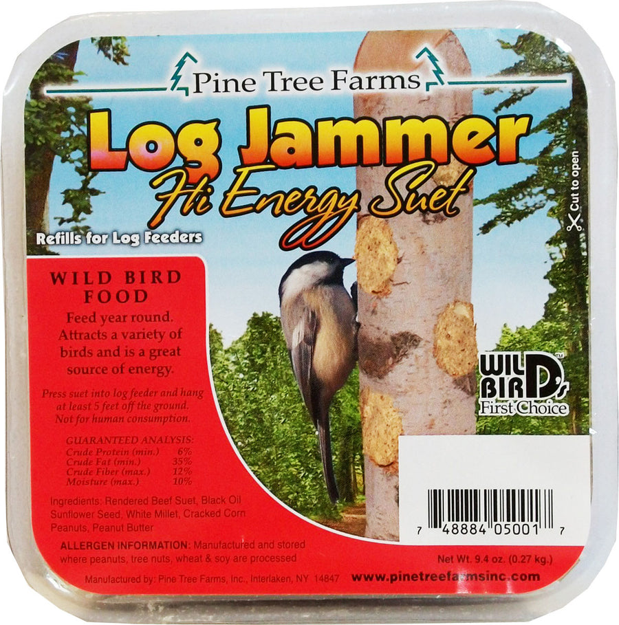 Pine Tree Farms Log Jammer Suet Plugs, Hi Energy, 9.4 oz-3 pk - Suet Plugs/Pellets/Nuggets
