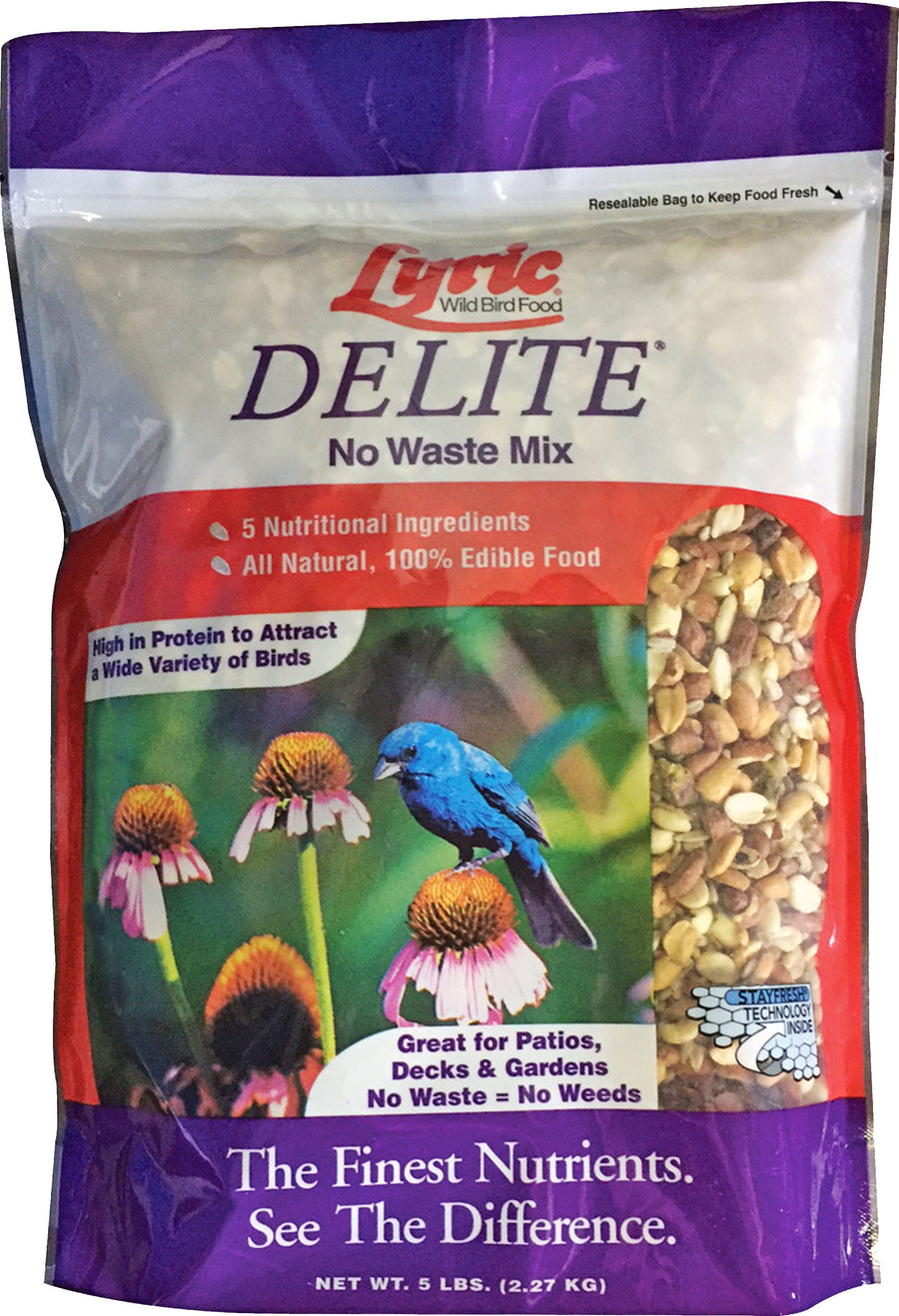 Lyric Delite No Waste Wild Bird Mix, 5 lb - Wild Bird Seed Mix-General