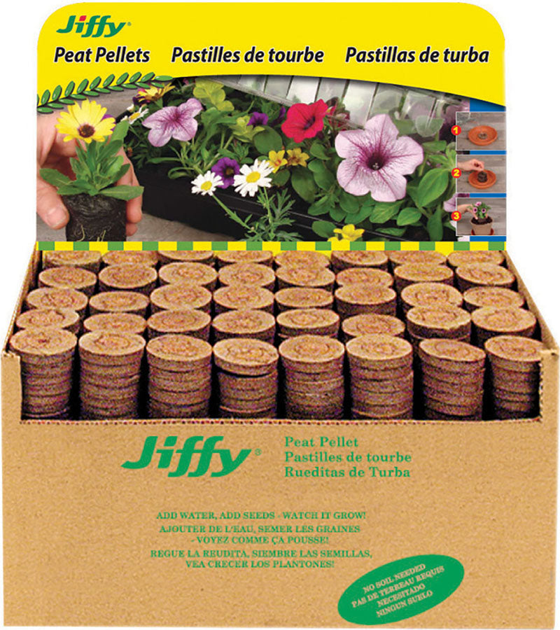 Jiffy Peat Pellets Display, 42 mm-1000 ct - Seed Starting Supplies