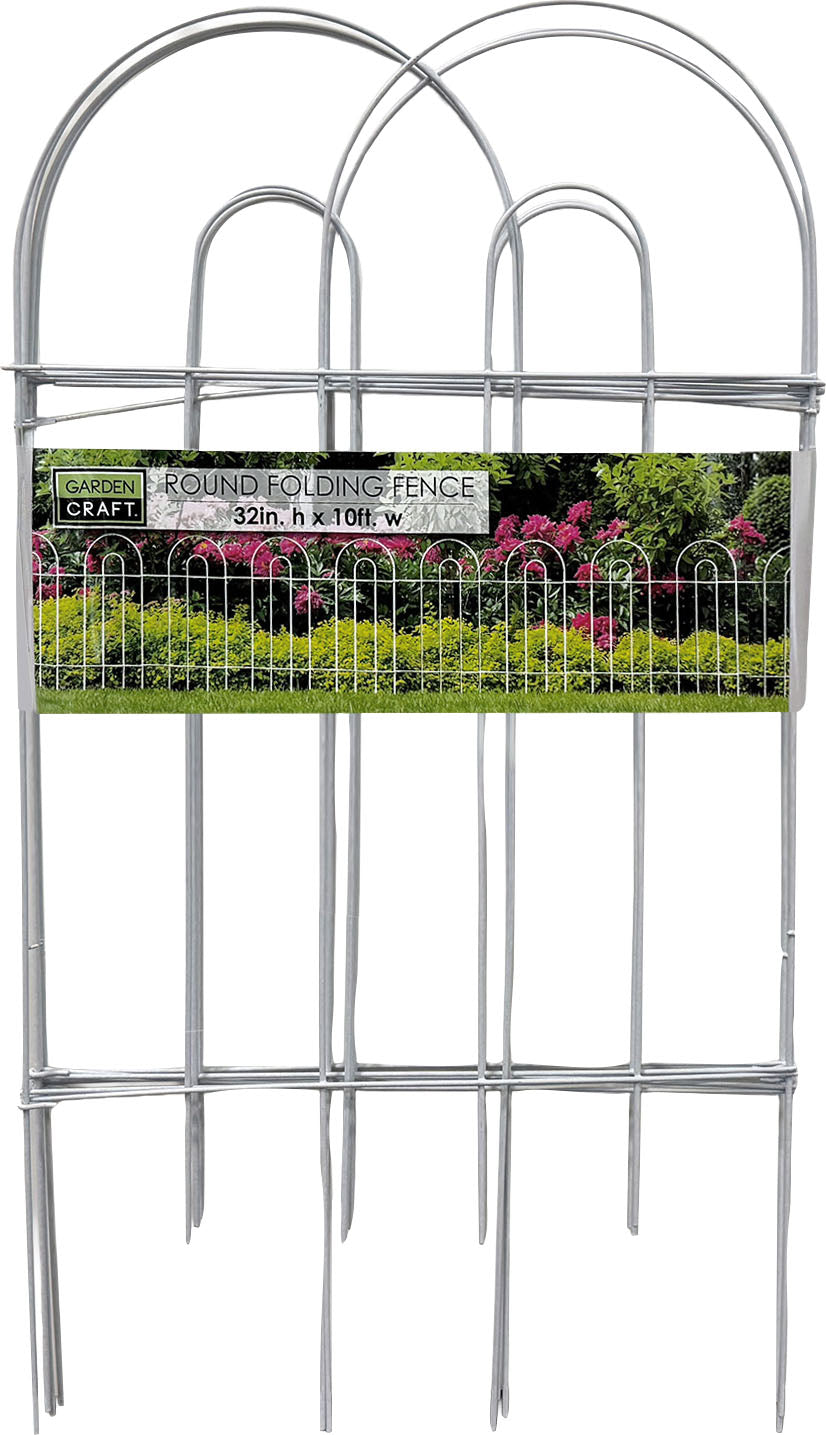 Garden Zone Gard'n Border Round Folding Border Fence, White, 32 in x 10 ft - Decorative