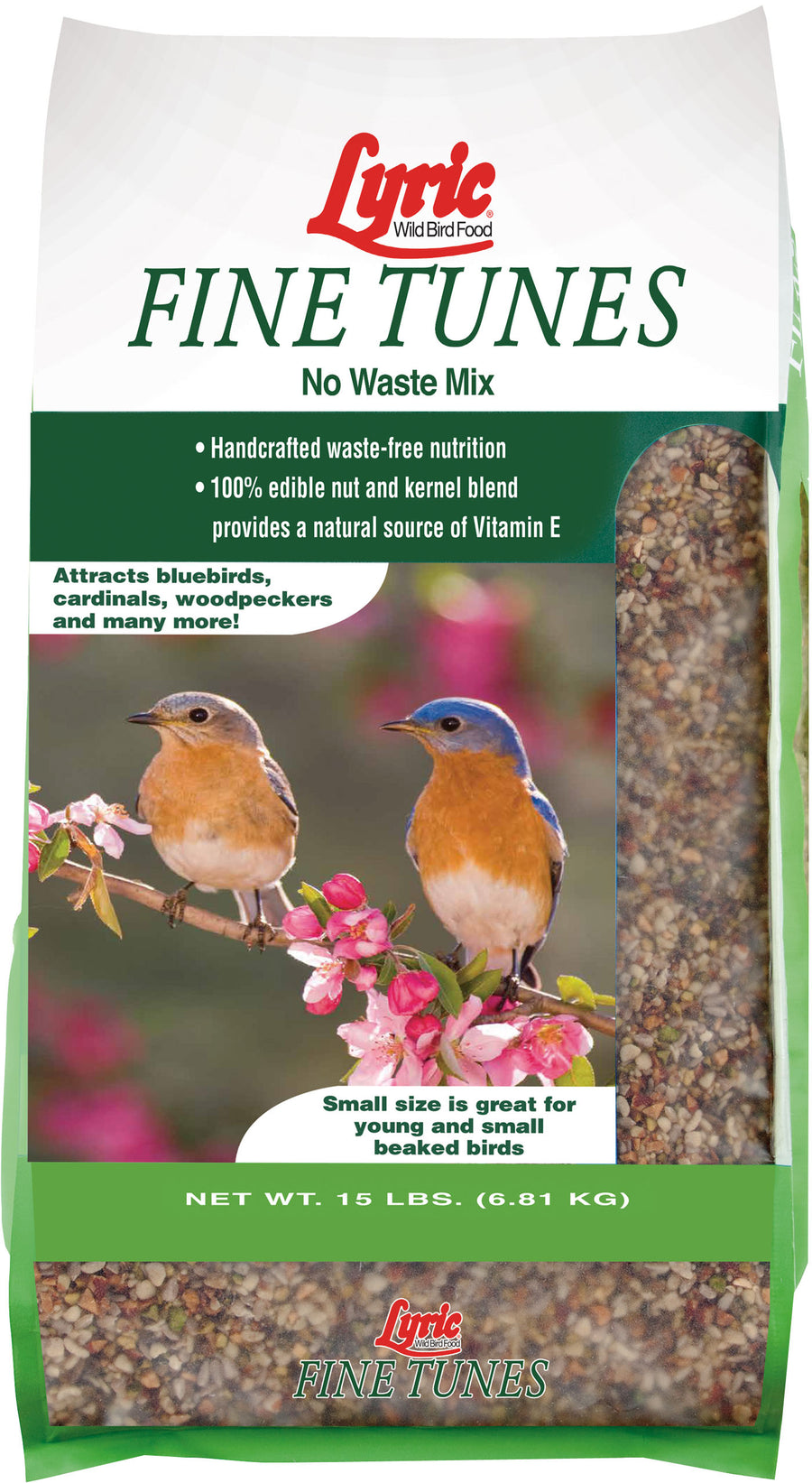 Lyric Fine Tunes No Waste Wild Bird Mix, 15 lb - Waste Free