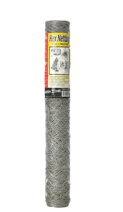 Garden Zone Galvanized Hex Netting, 2x24 in x 50 ft - Hex Netting 2 Inch