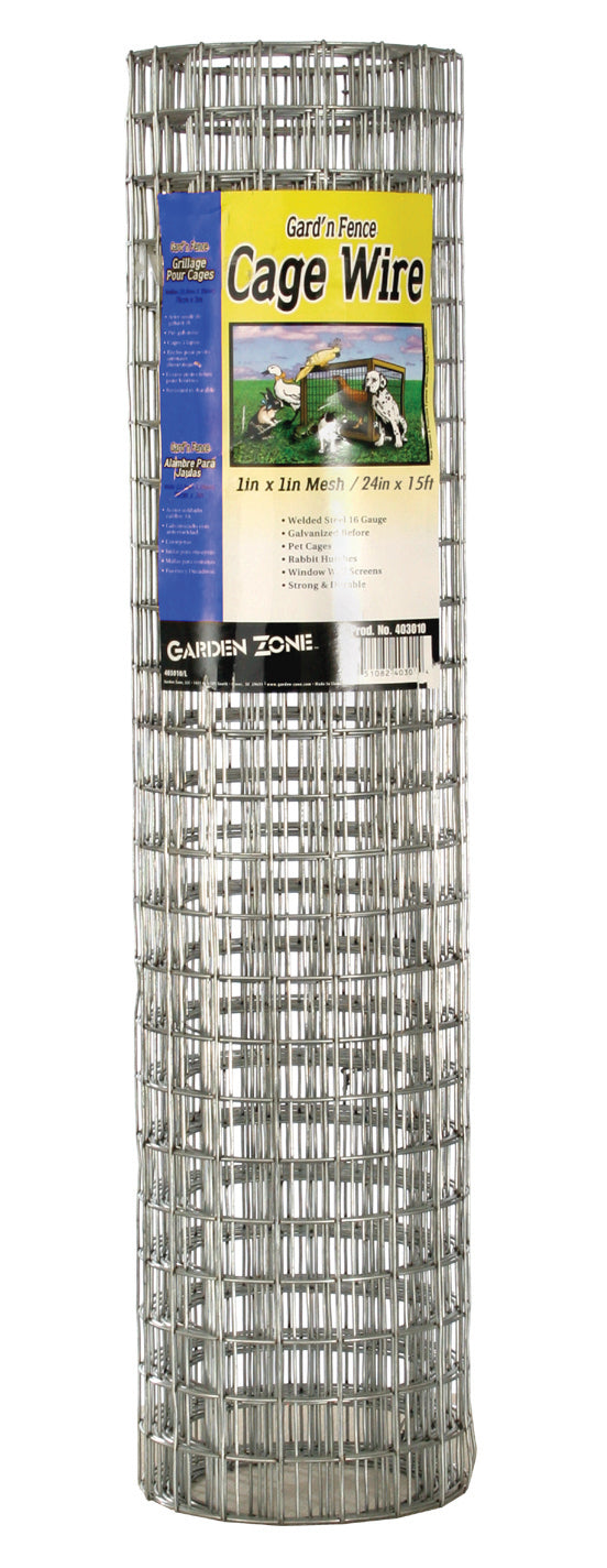 Garden Zone Welded Cage Wire Fencing 16 Gauge, 1x1x24 in x 15 ft