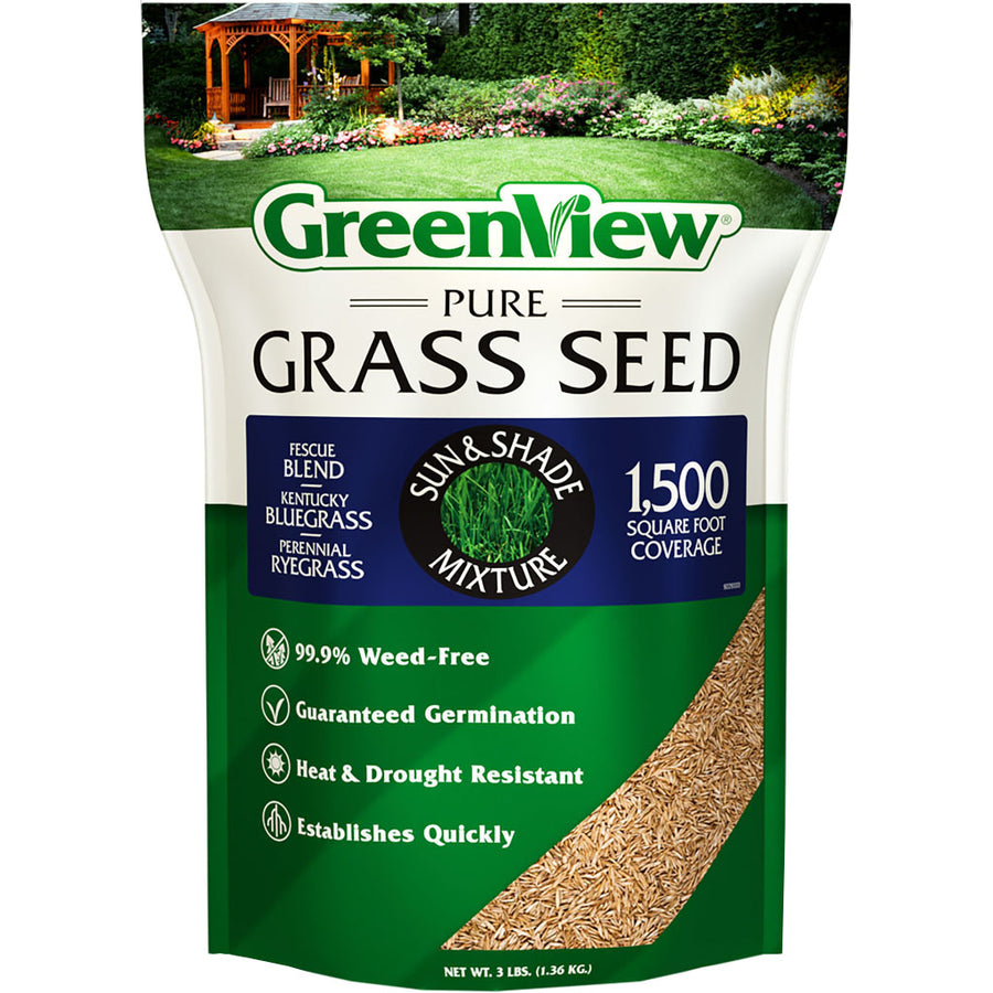 Greenview Pure Grass Seed Sun & Shade Mixture, 3 lb - Grass Seed Sun Shade