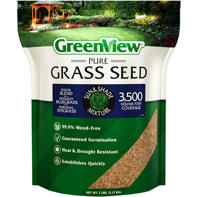 Greenview Pure Grass Seed Sun & Shade Mixture, 7 lb - Grass Seed Sun Shade