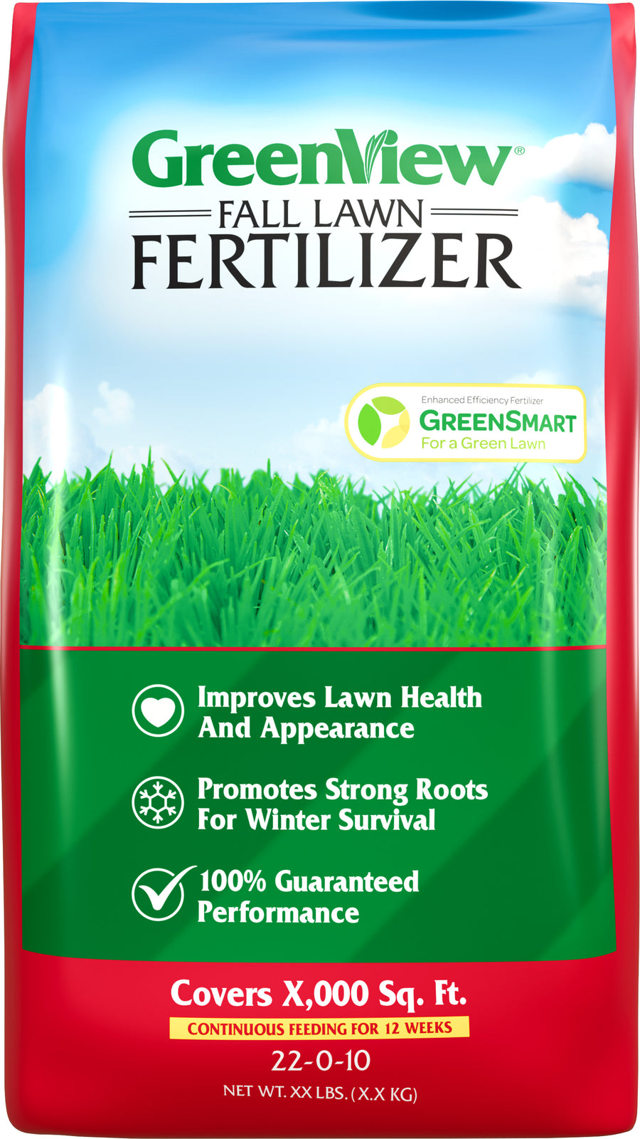 Greenview Fall Lawn Fertilizer 22-0-10, 5000 sq ft - Granular Fertilizer