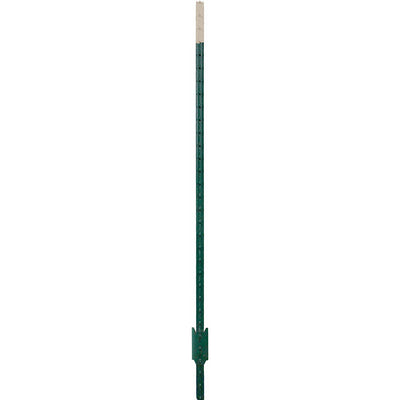 Garden Zone Heavy Duty Fence T-Post, Green/Almond, 6.5 ft - T Post Metal
