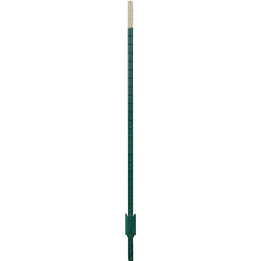Garden Zone Heavy Duty Fence T-Post, Green/Almond, 6.5 ft - T Post Metal