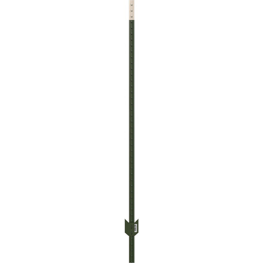 Garden Zone Heavy Duty Fence T-Post, Green/Almond, 5.5 ft - T Post Metal