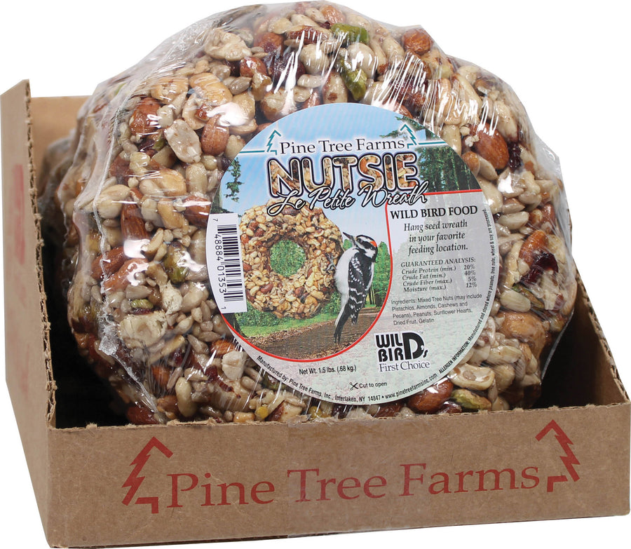 Pine Tree Farms Le Petit Seed Wreath Display, Nutsie, 1.5 lb-6 pk - Seed Cakes