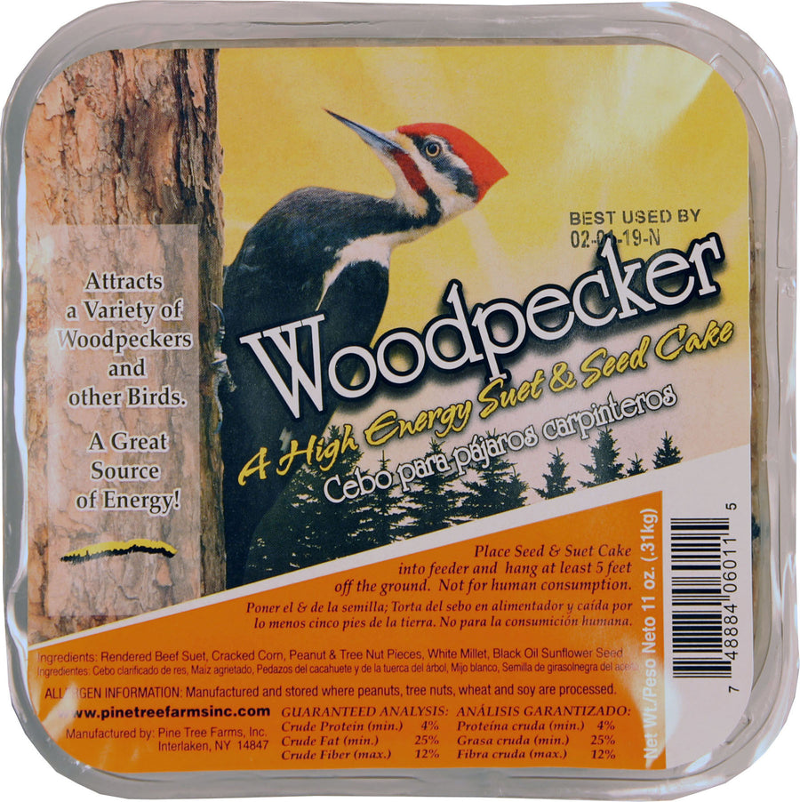 Pine Tree Farms Woodpecker Hi Energy Suet, Hi-Energy, 11 oz - Suet Cakes