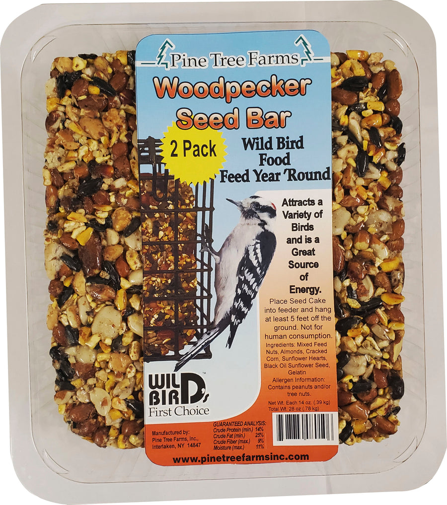 Pine Tree Farms Seed Bar, Woodpecker, 14 oz-2 pk - Seed Cakes