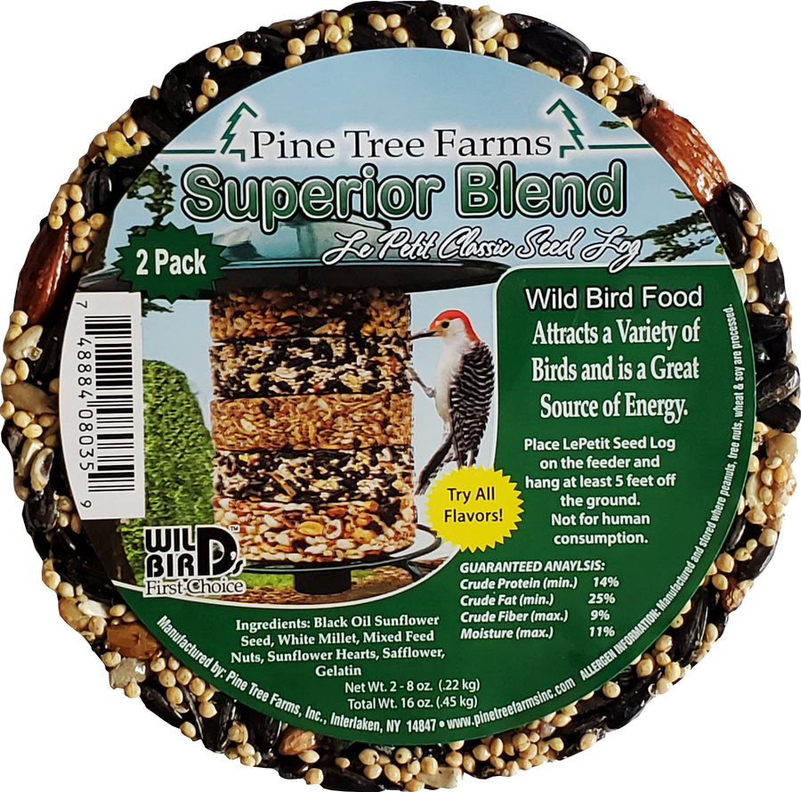 Pine Tree Farms Le Petit Classic Seed Log, Superior, 8 oz-2 pk - Seed Cakes