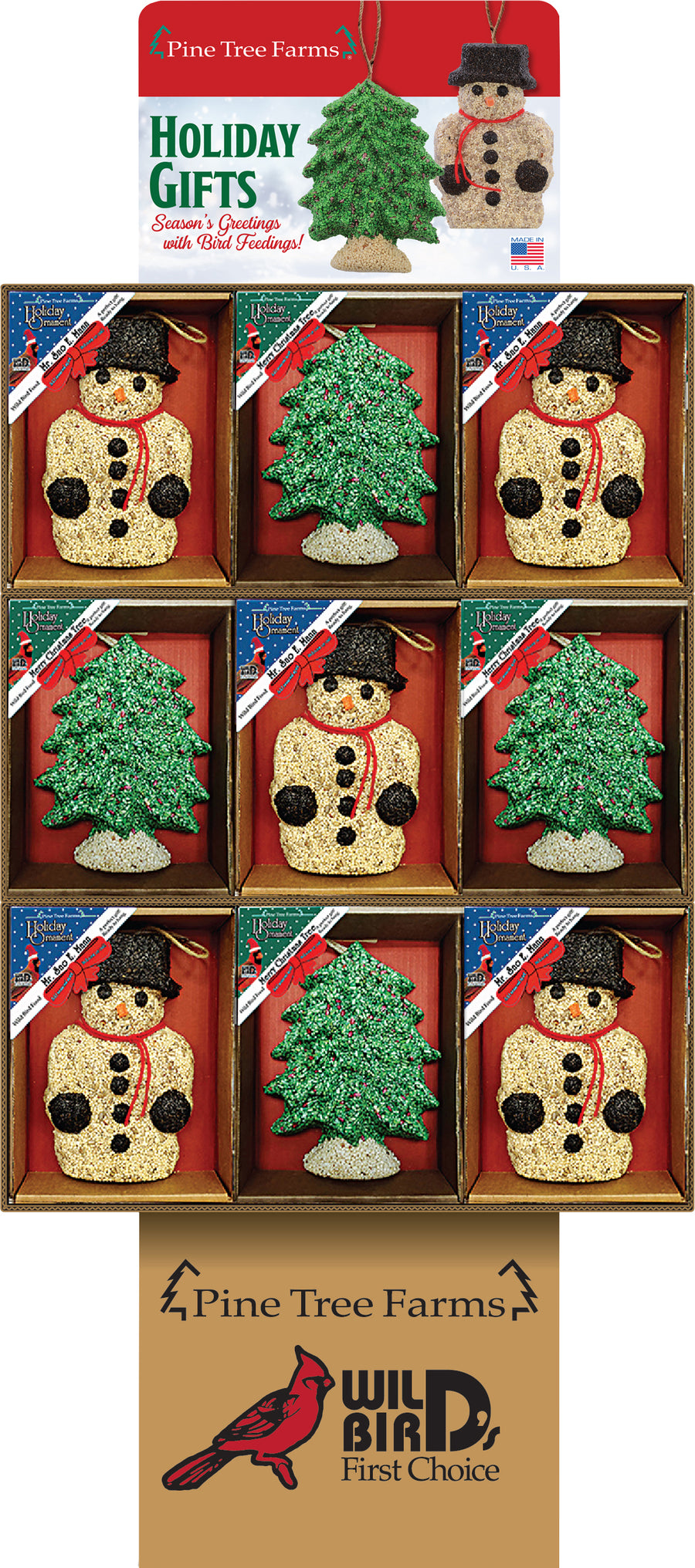 Pine Tree Farms Merry Christmas Seed Treat Display, 36 pc - Seed Cakes