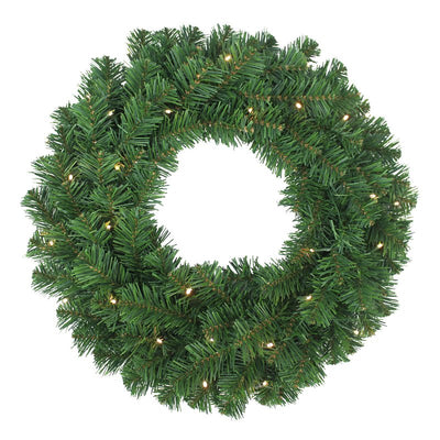 Puleo Asia Limited 333-4041-W24LW Pre-Lit Western Hemlock Wreath