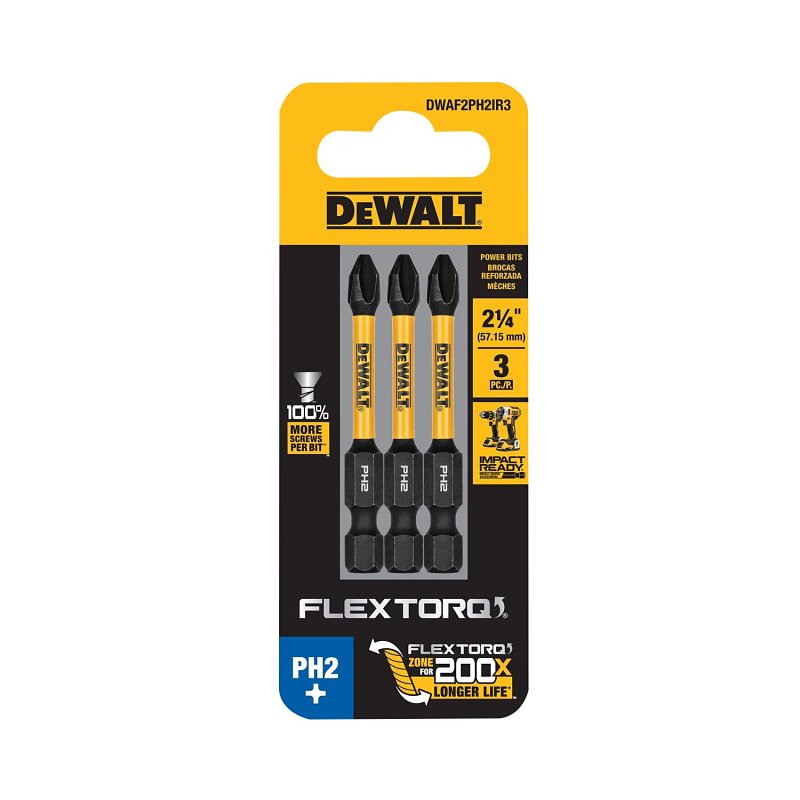 DEWALT FlexTorq DWAF2PH2IR3 Impact Screwdriver Bit