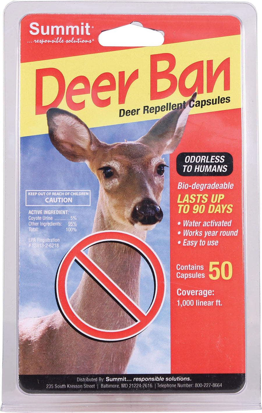 Summit Deer Ban Deer Repellent Capsules, 50 ct - Repellents: Deer