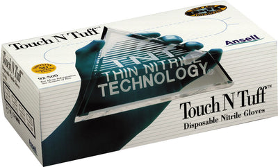 Touch n Tuff Disposable Nitrile Gloves, Teal, md-100 ct