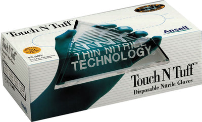 Touch n Tuff Disposable Nitrile Gloves, Teal, lg-100 ct