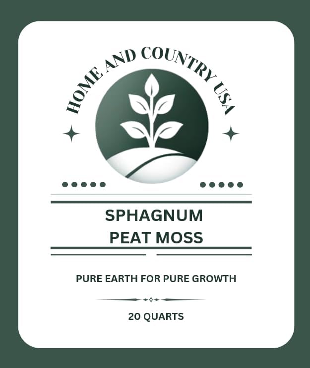 Home & Country USA - Sphagnum Peat Moss, 100% Organic Soil Conditioner, Enhanced Root Development (Peat Moss, 20 Quart)