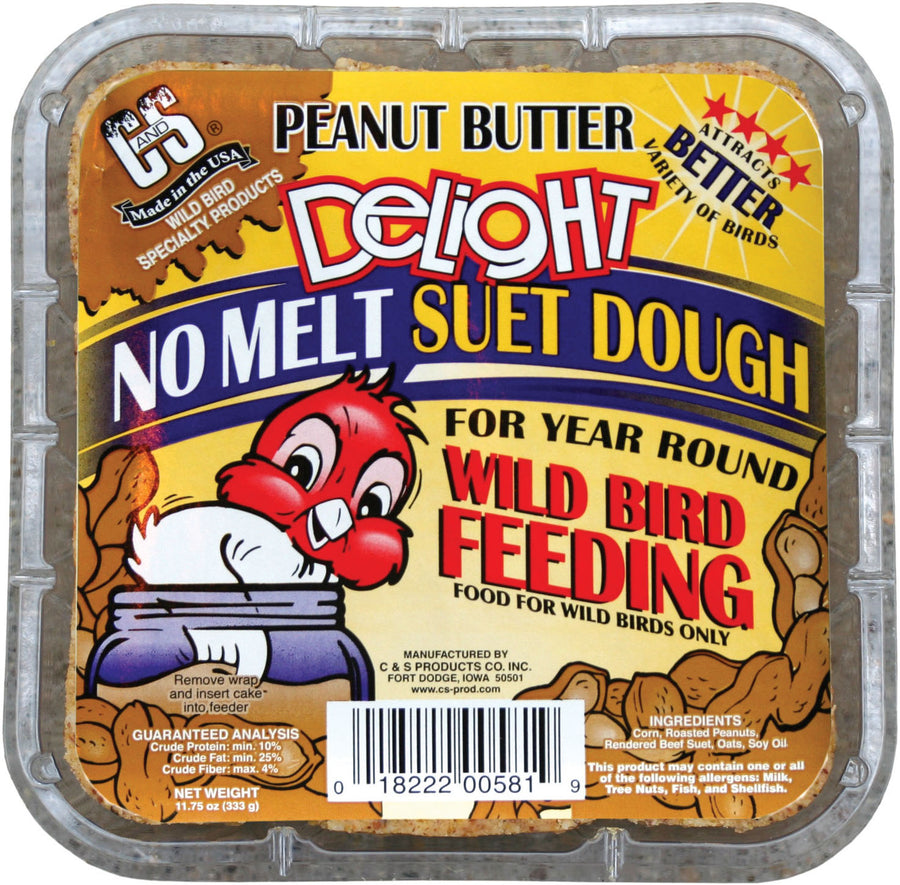 C&s Delight No Melt Suet Dough, Peanut Butter, 11.75 oz - Suet Cakes No Melt