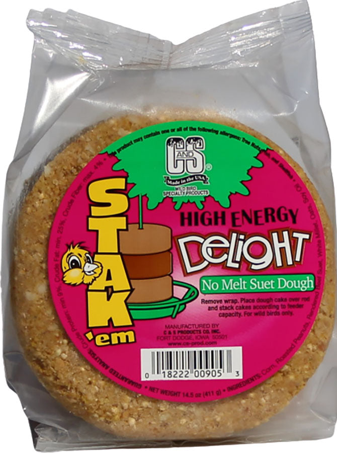 C&s Stak'em Delight No Melt Suet Dough, High Energy, 14.5 oz - Suet Cakes No Melt