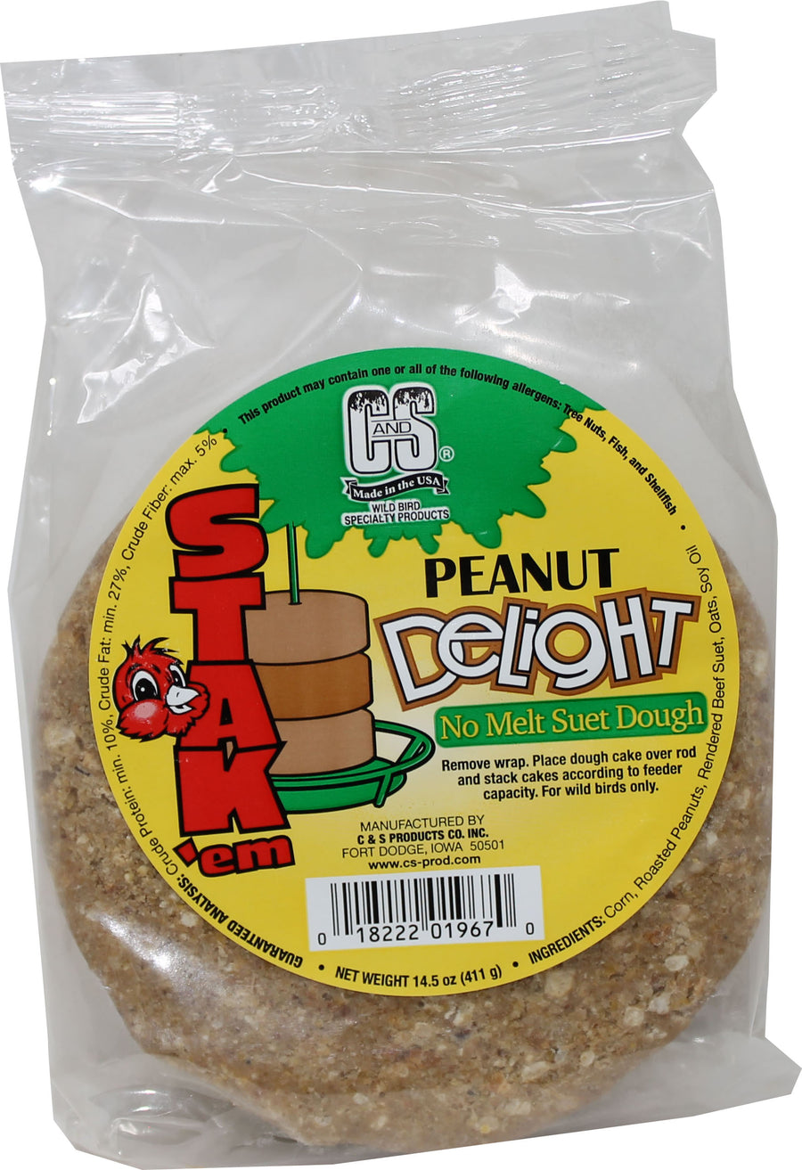 C&s Stak'em Delight No Melt Suet Dough, Peanut, 14.5 oz - Suet Cakes No Melt