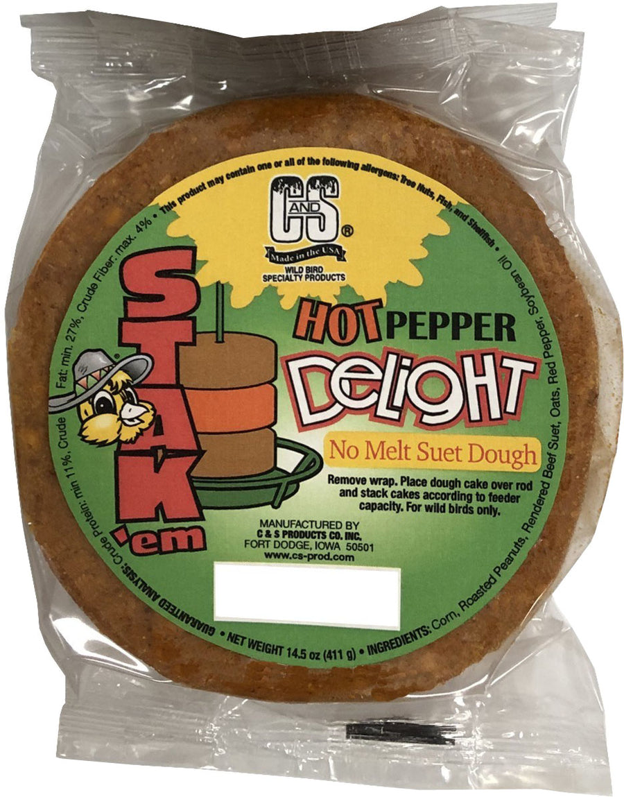 C&s Delight Dough Stak 'em, Hot Pepper, 14.5 oz - Suet Cakes No Melt